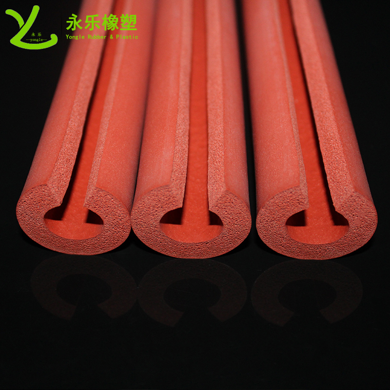 開口發(fā)泡硅膠管，耐高溫發(fā)泡硅膠管，保溫發(fā)泡硅膠管，隔熱發(fā)泡硅膠管