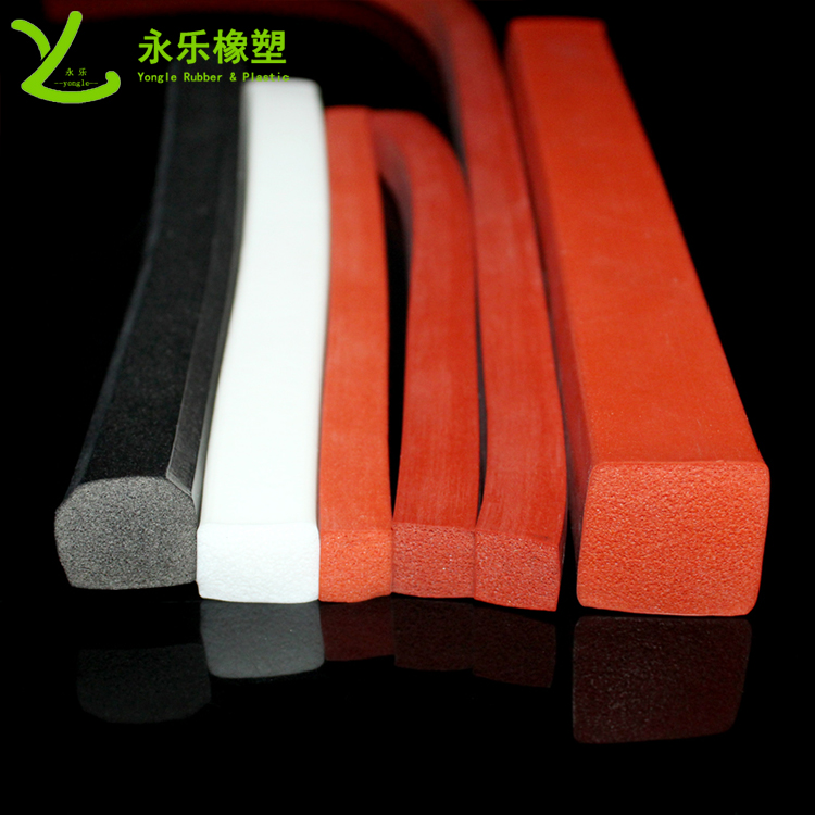 擠出防撞發(fā)泡硅膠條，阻燃發(fā)泡硅膠條，無氣味門窗發(fā)泡硅膠密封條