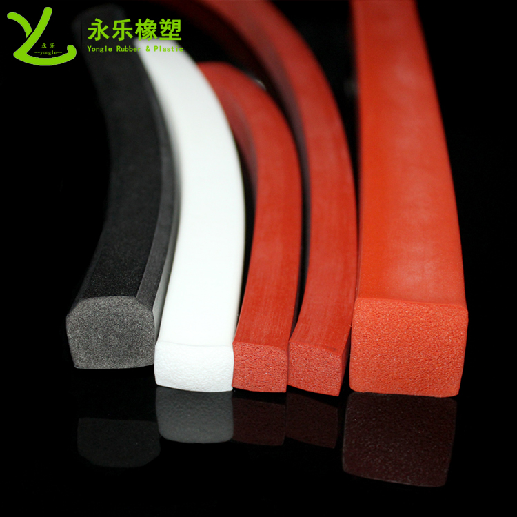 擠出防撞發(fā)泡硅膠條，阻燃發(fā)泡硅膠條，無氣味門窗發(fā)泡硅膠密封條