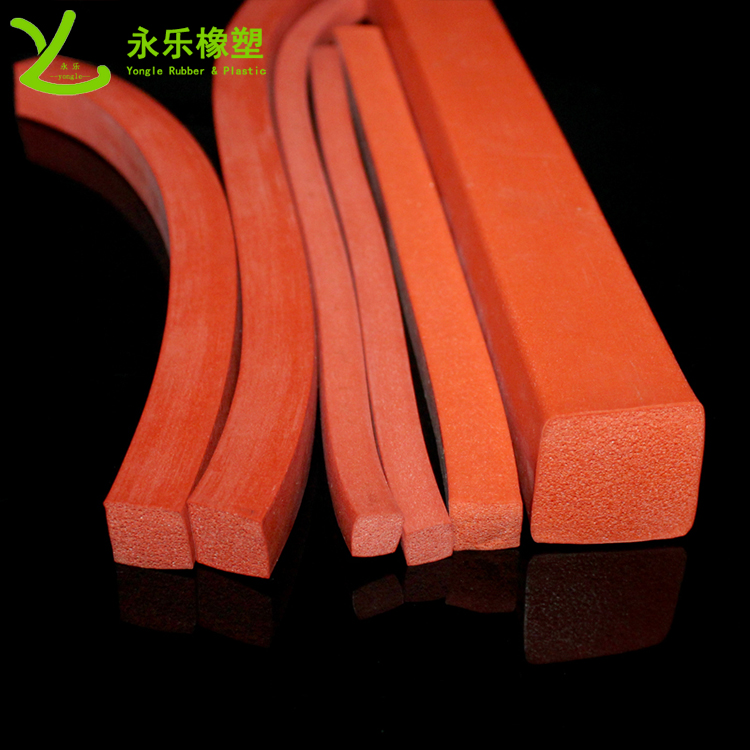 擠出硅膠密封條，耐高溫發(fā)泡硅膠條，阻燃硅膠發(fā)泡條
